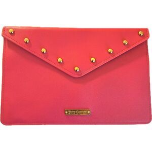 NWT Juicy Couture Pink Envelope Clutch with Gold Studs